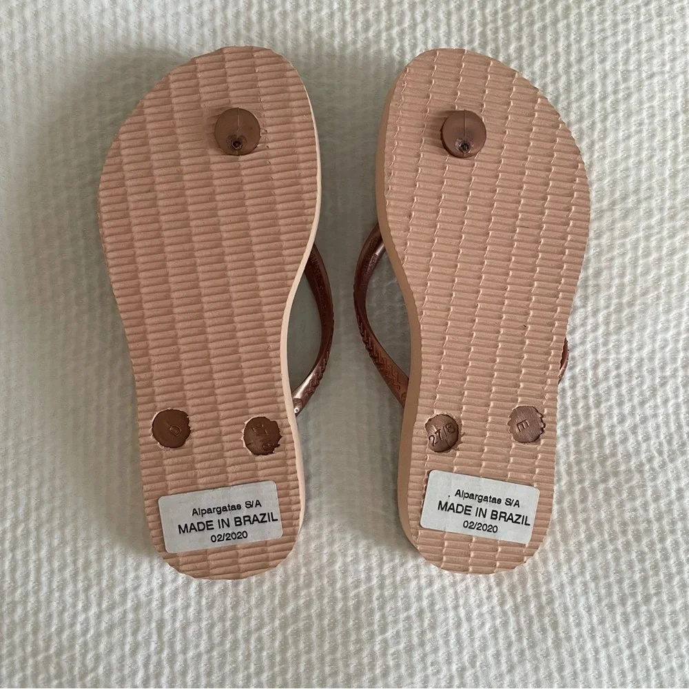 Kids Havaianas Leopard Print Flip Flops Size 11/12 - Picture 3 of 3